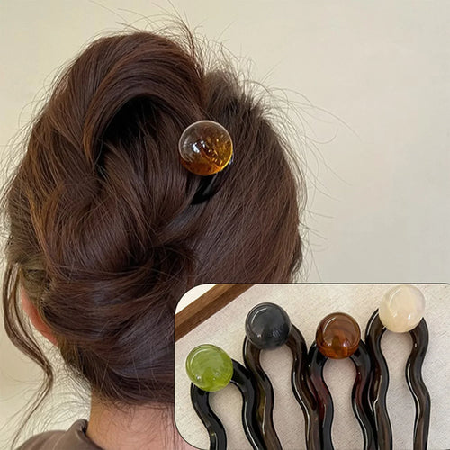 1pcs Ladies' round beaded retro U-shaped hair clips, fashionable hair accessories, headwear, styling accessories, hairpins