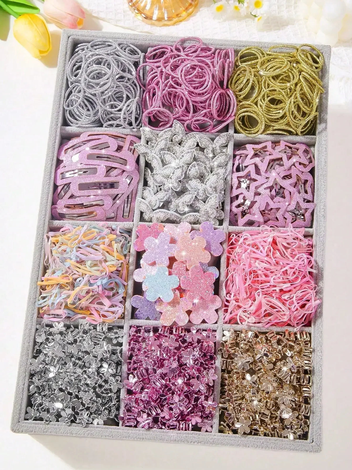 814pcs/Set Girls' Sequin Butterfly Random Style Hair Clips, Minimalist Sequin Pentagram BB Clips, Bangs & Hair Accessories,